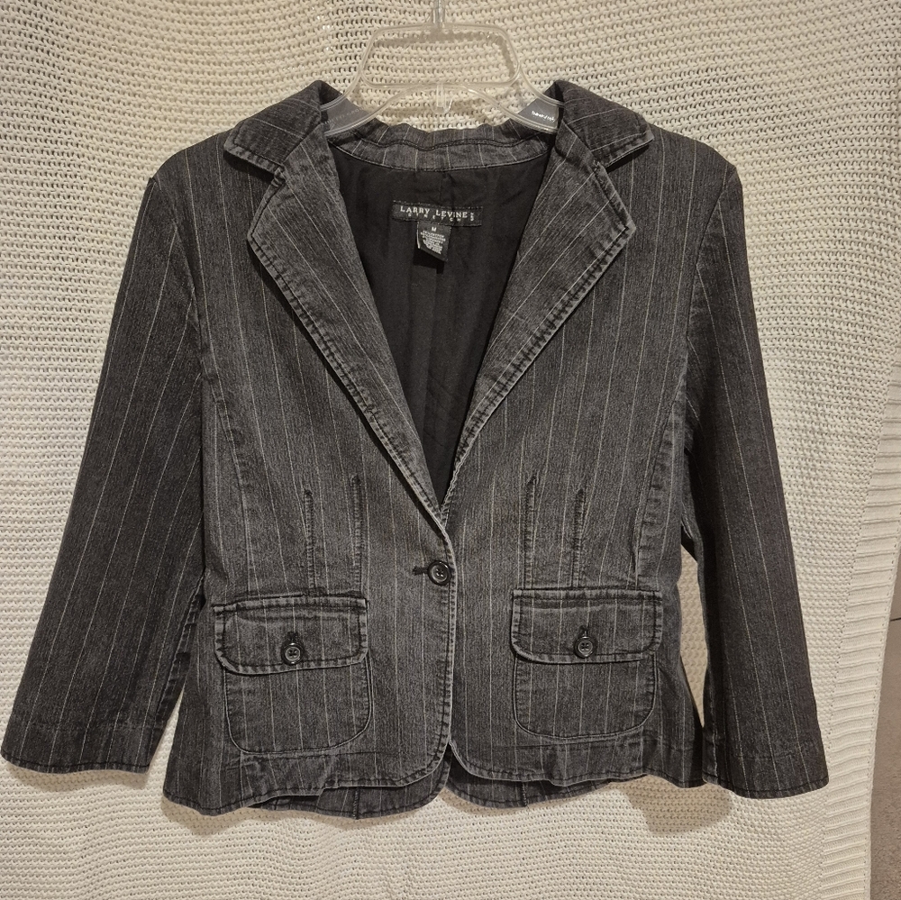 Peplum Pinstripe Blazer